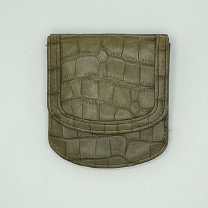 Vintage 80’s-90’s The Original Taxi Wallet | Green Croc Embossed Leather Bifold